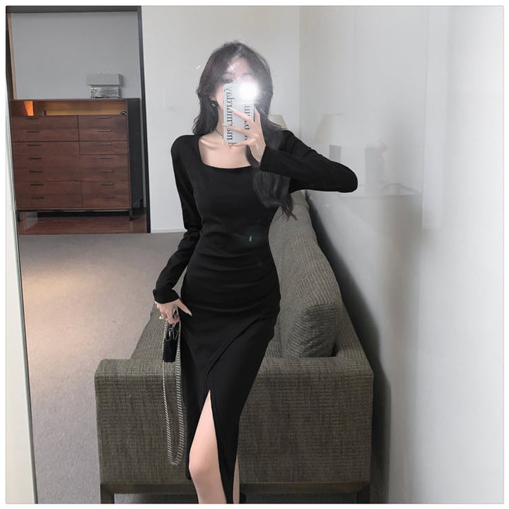 【dress】今季マストバイファッションスリットワンピース　M17015