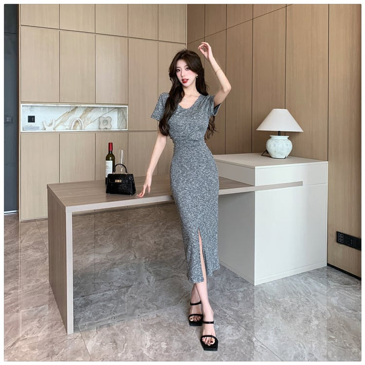 【dress】人気を独占中 ファッションスリットワンピース　M16889