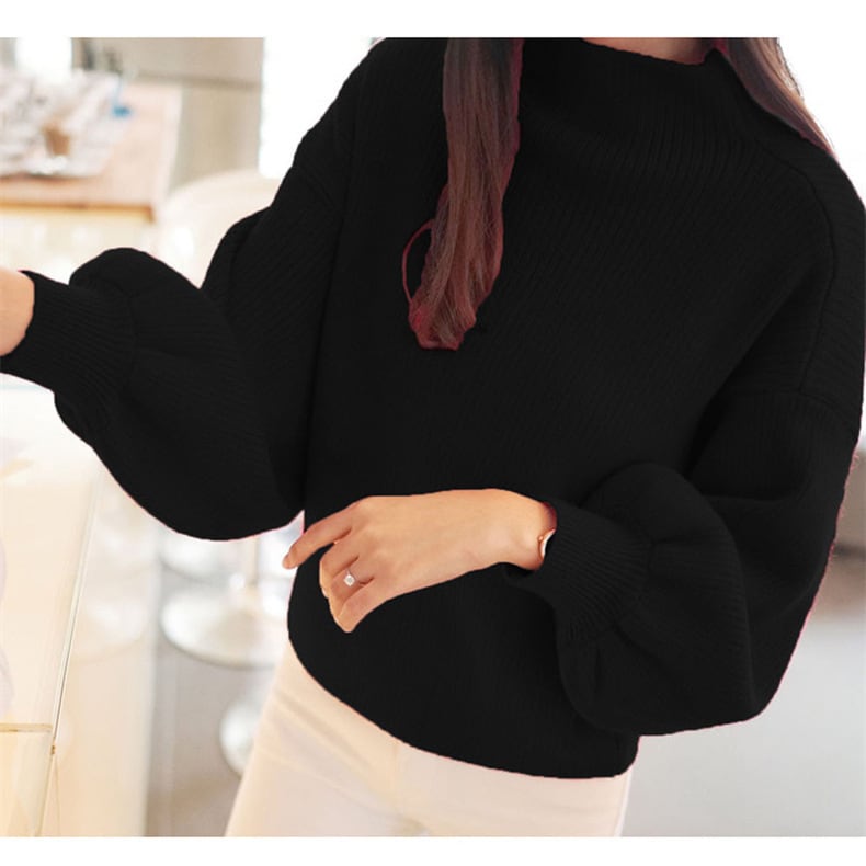 【tops】ランタンスリーブニットセーター　M17702