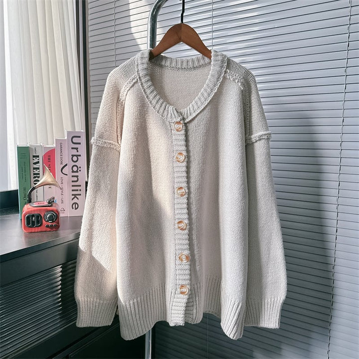 【outer】クルーネックニットカーデ　M25670