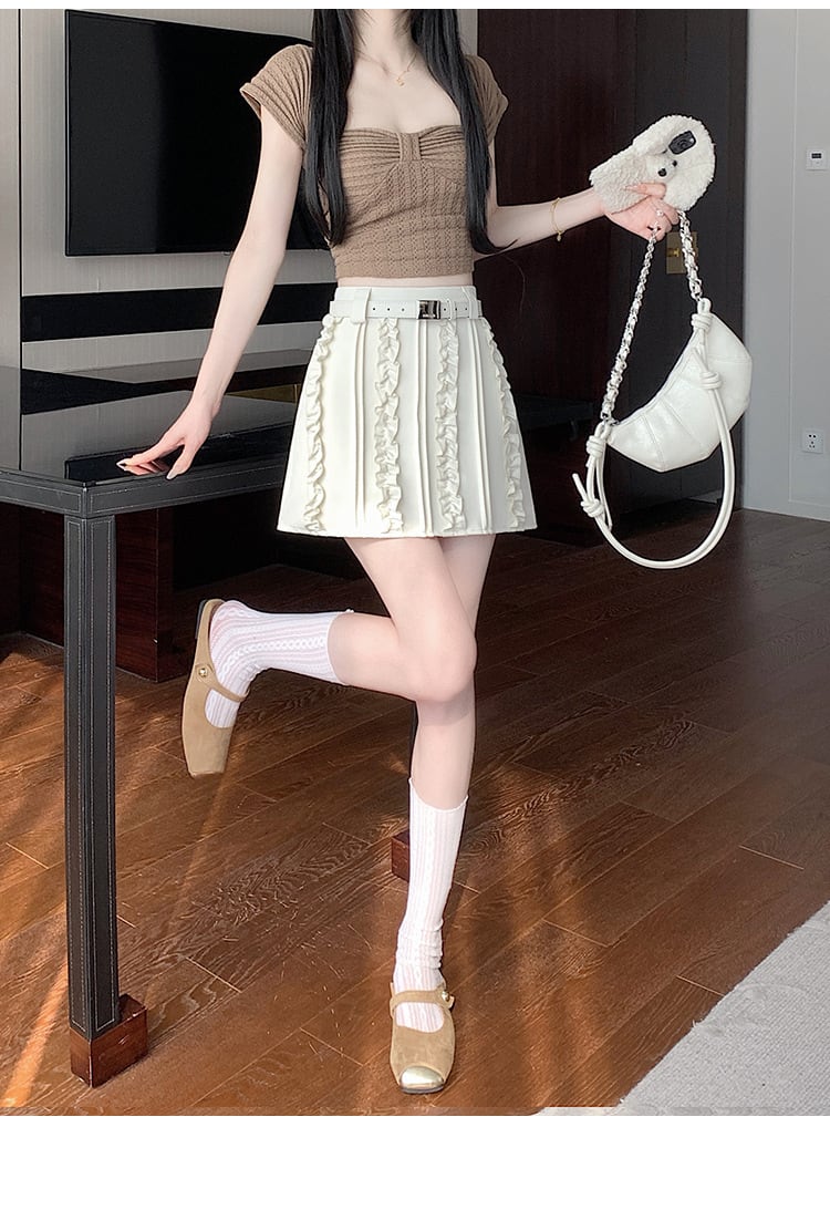 【bottoms】ハイウエストスカート　M29376