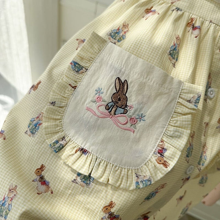 【kids】バニー刺繍ワンピース K0550