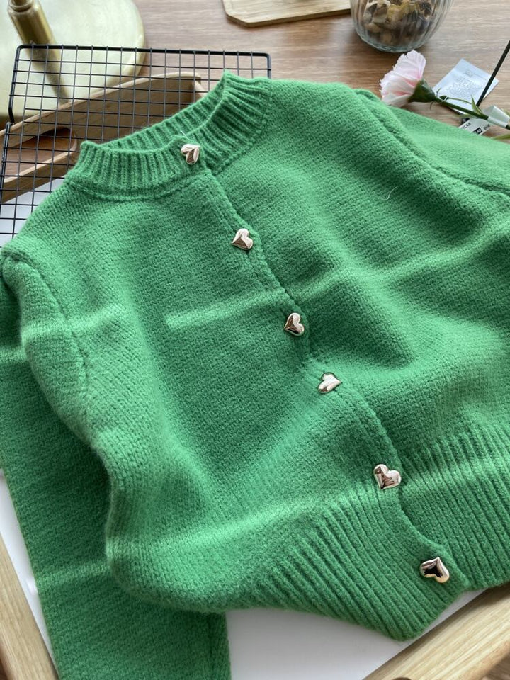 【outer】クルーネックニットカーデ　M18108