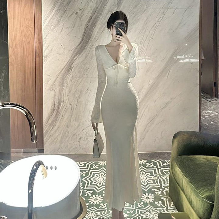 【dress】ロングマーメイドワンピース Q7760