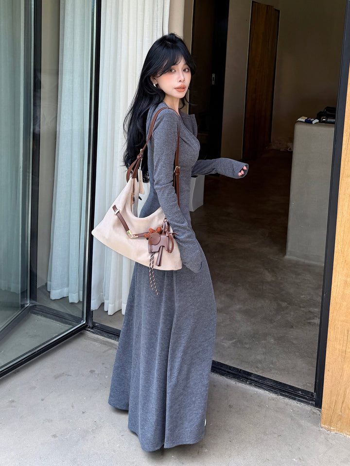 【dress】ロングニットワンピース Q9221