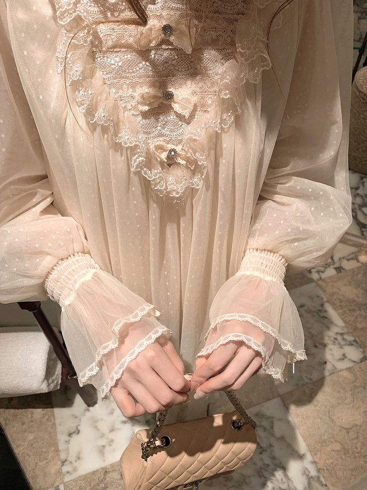 【dress】ギャザーフリルレースドッキングミニワンピース Q9229