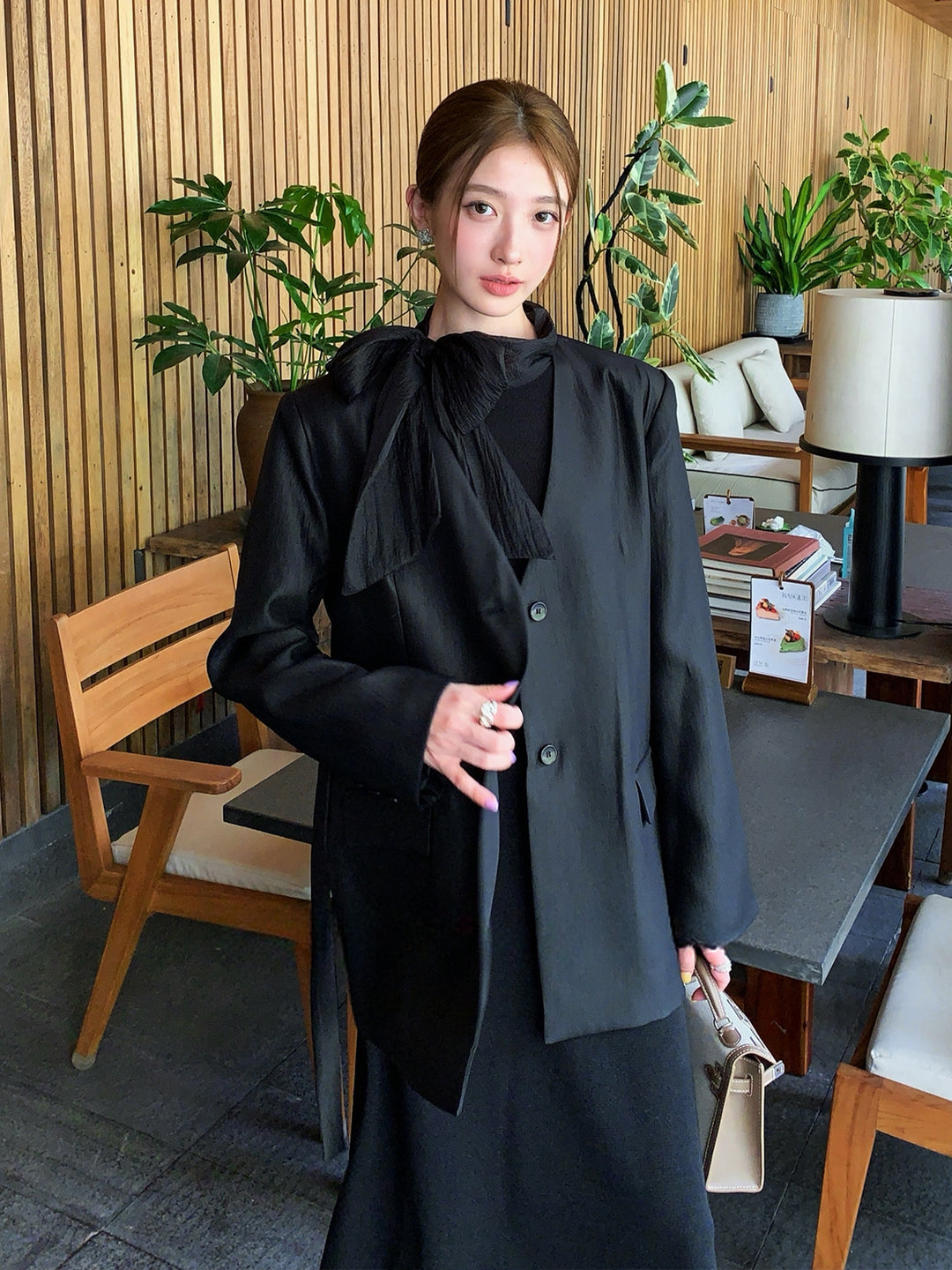 【outer】腰紐付きスーツ Q8995