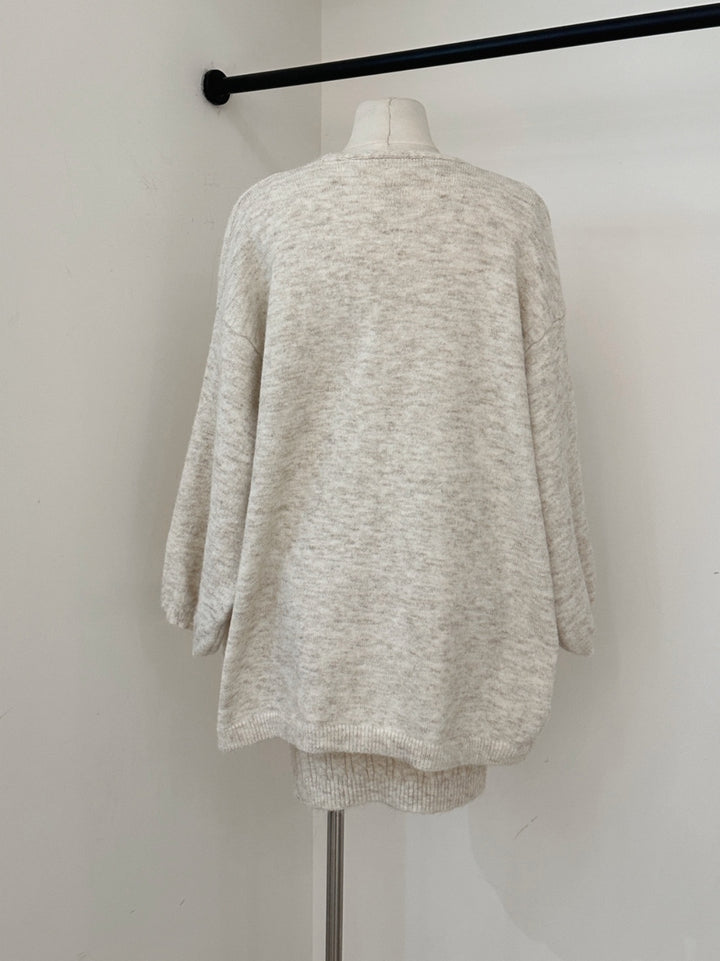 【set】ニットキャミワンピース×ニットカーディガンセット Q9257