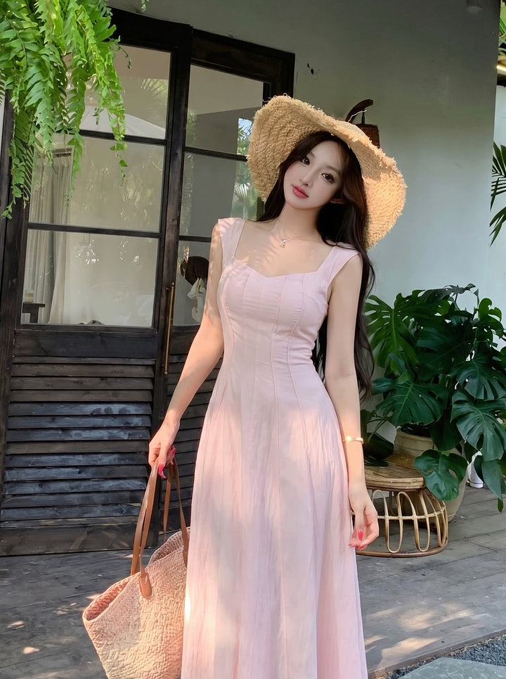 【dress】スクエアネックロングワンピース Q8646