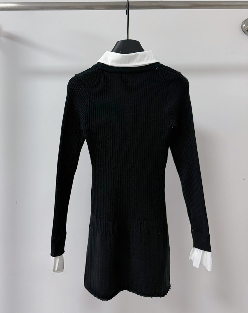【dress】ニットドッキングフェイクレイヤードワンピース Q8994