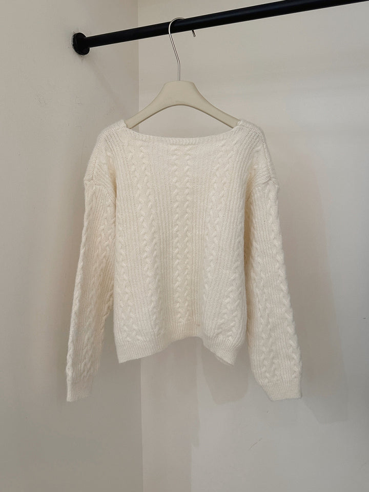 【tops】マフラー付きニットトップス Q9239