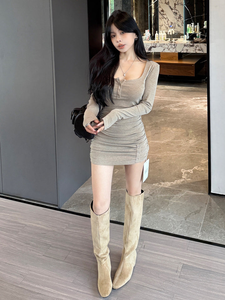 【dress】スクエアネックミニワンピース Q9209