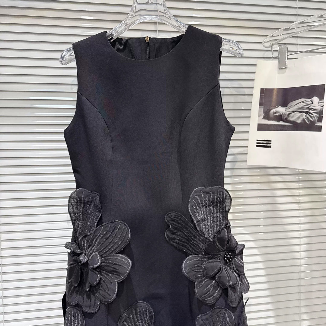 【dress】立体フラワーベストワンピース Q8695