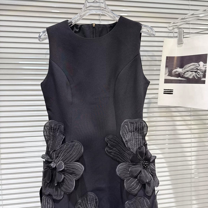 【dress】立体フラワーベストワンピース Q8695