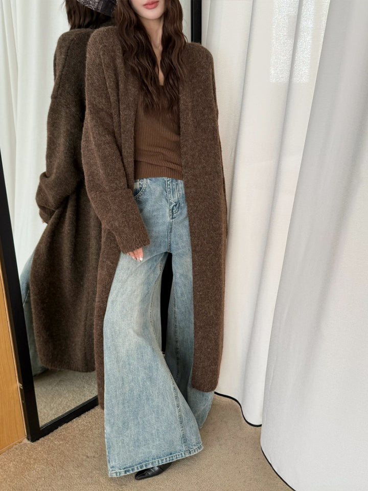 【outer】ロングニットカーディガン Q9163