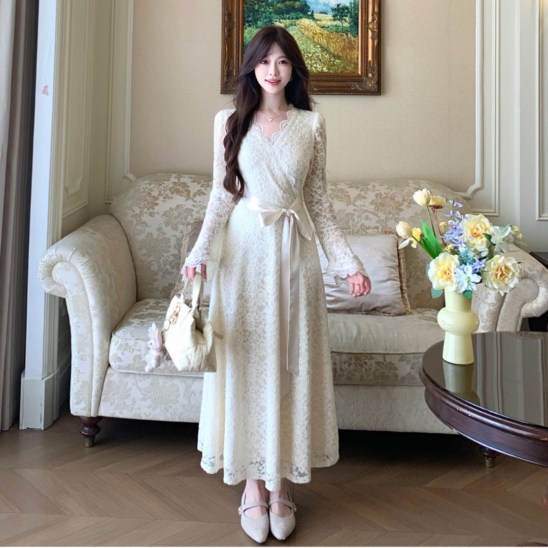 【dress】ベルスリーブレースワンピース　N3514