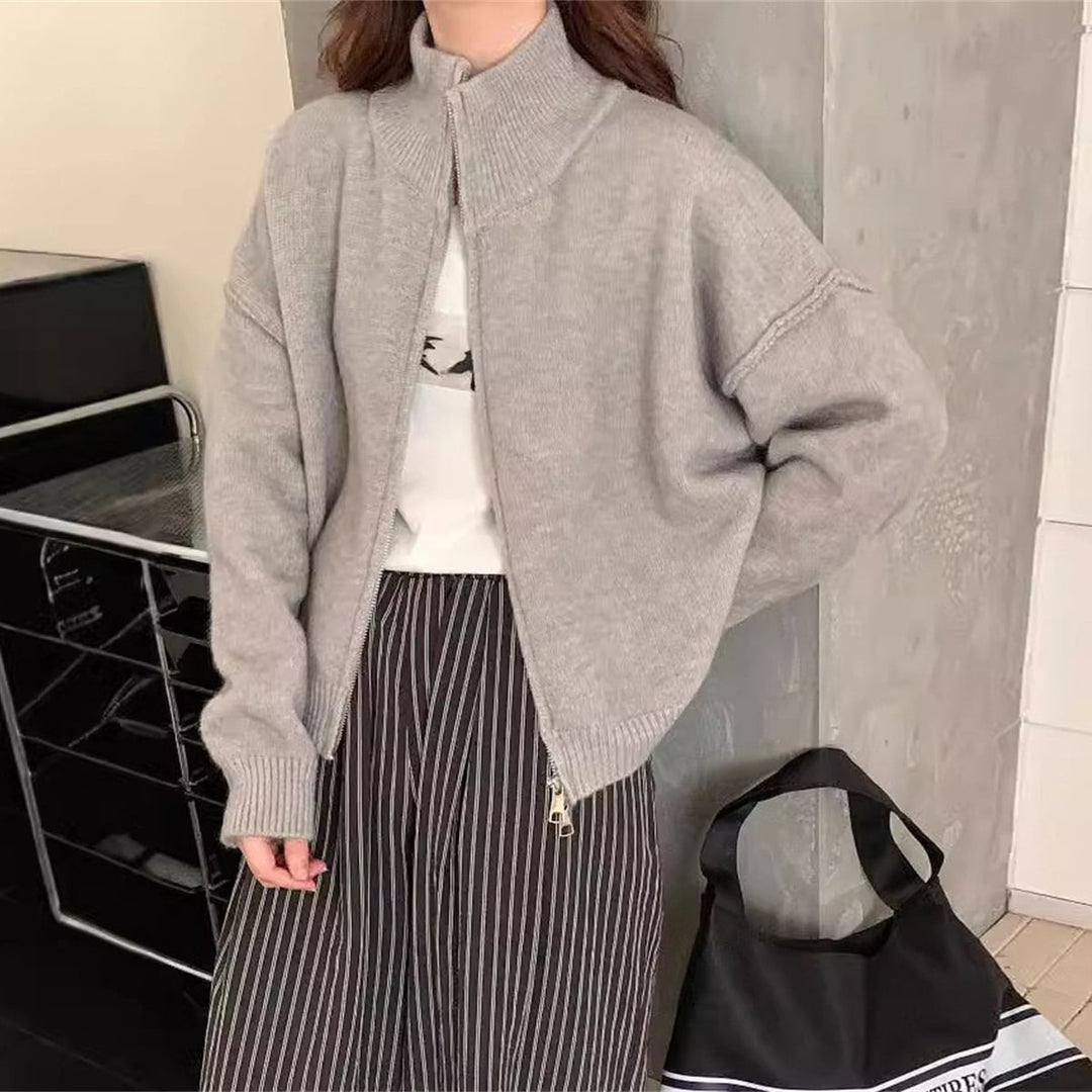 【outer】Wジップニットカーデ　M25985
