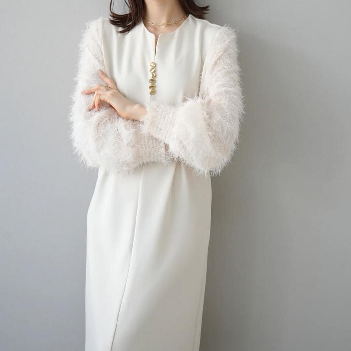 【dress】Ⅴネックドッキングワンピース　N2965