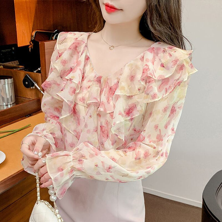【tops】花柄シャツトップス　M18479