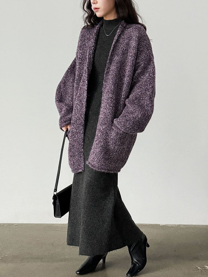 【outer】ロングニットカーディガン Q7301