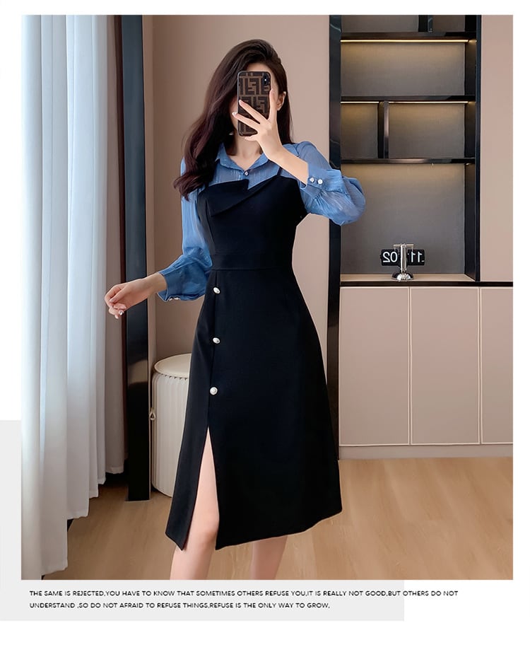 【dress】人気を独占中 切り替えシャツワンピース　M17307