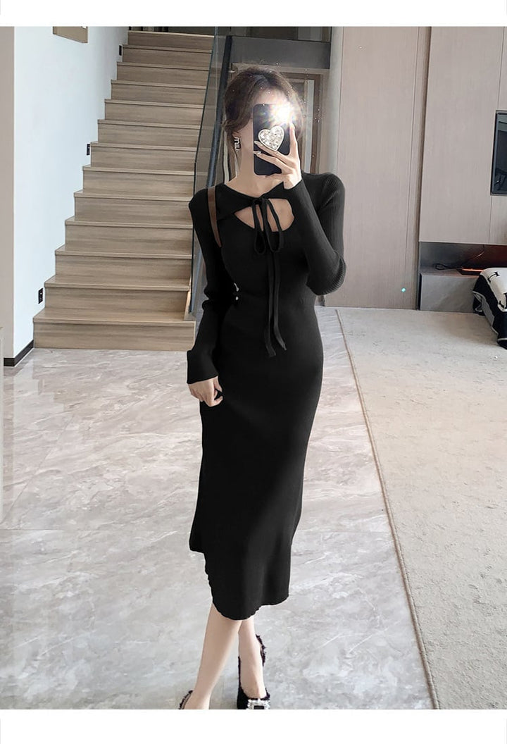 【dress】絶対流行ニットワンピース着心地良い　M17590