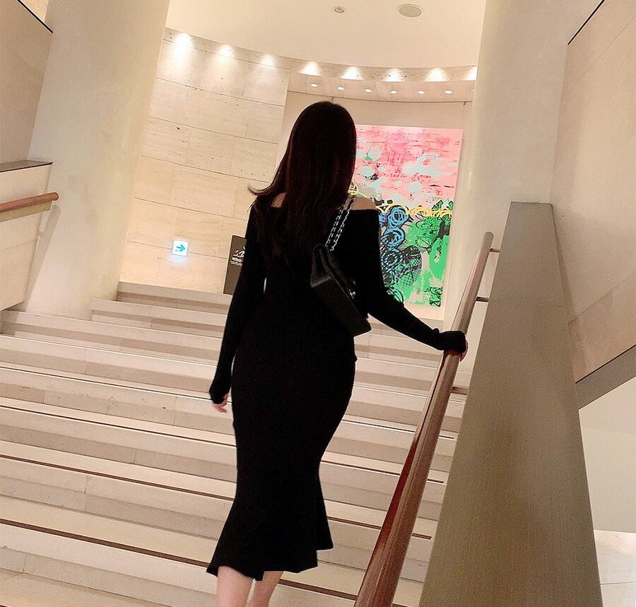 【dress】マーメイドニットワンピース　M18721