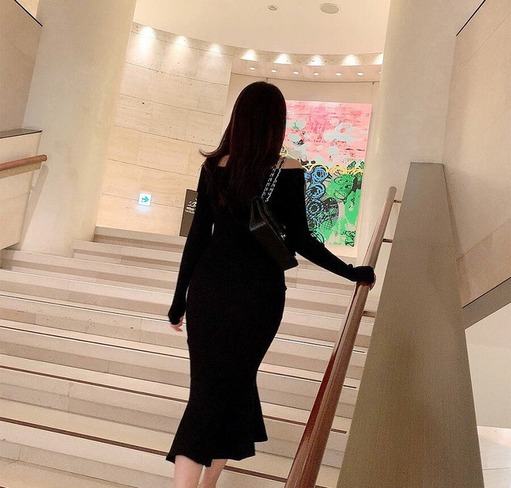 【dress】マーメイドニットワンピース　M18721