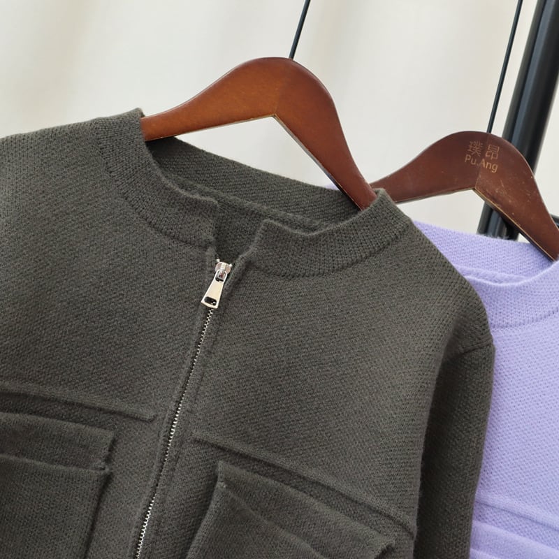 【outer】ファスナーニットカーデ　M26461