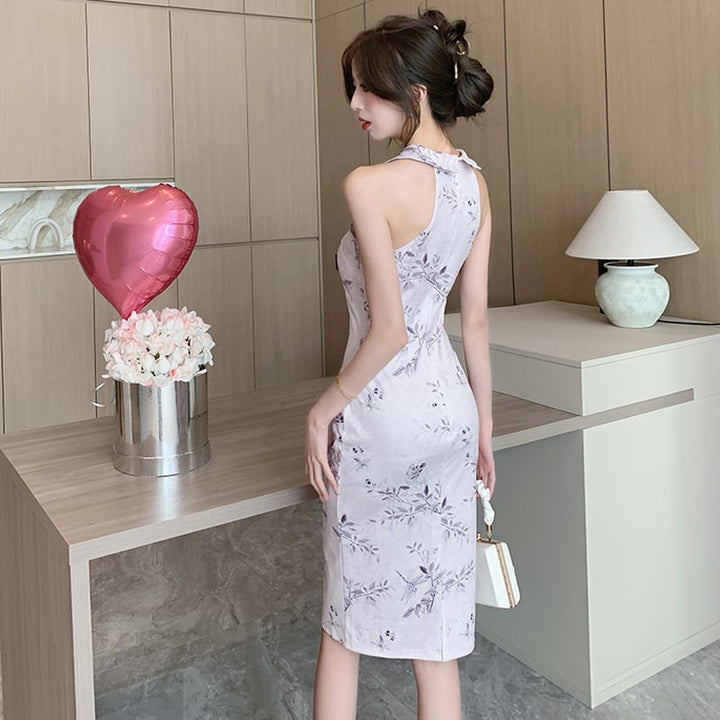 【dress】おしゃれ大人気ノースリーブプリントワンピース　M17177