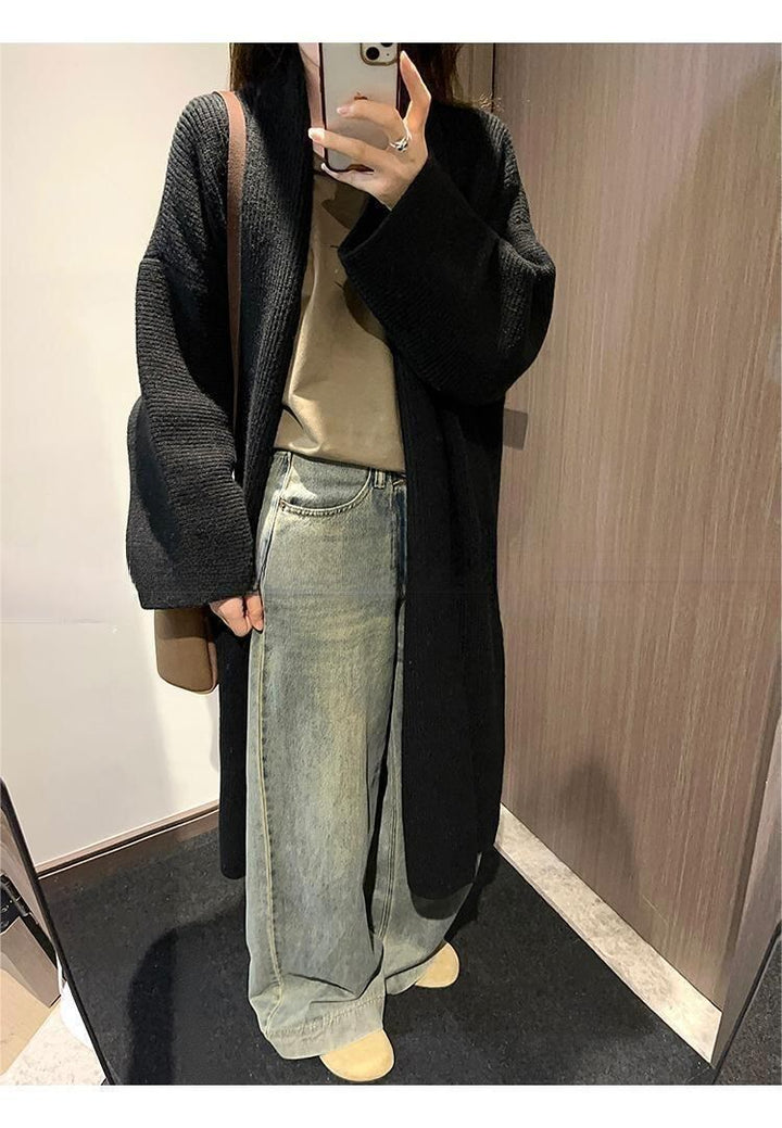 【outer】ロング丈ニットカーデ　M19009