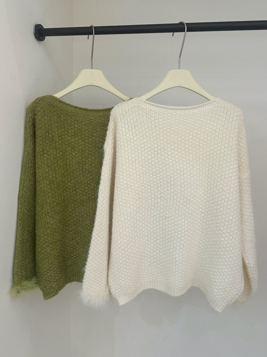 【tops】パール付きニットトップス Q9242