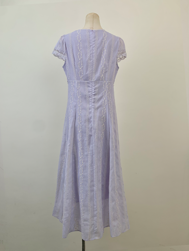 【dress】レースドッキングロングワンピース Q8532