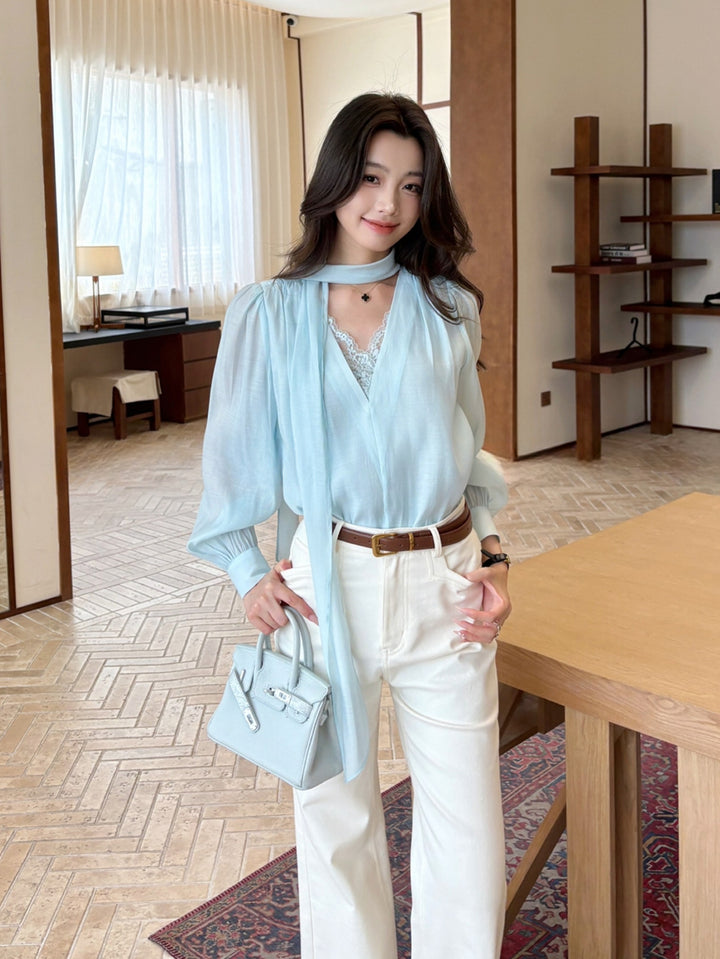 【tops】レースドッキングトップス Q8970
