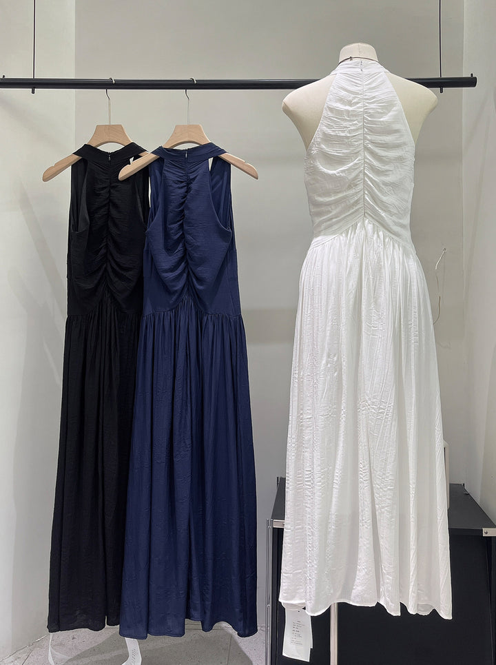 【dress】ノースリーブAラインロングワンピース Q8673