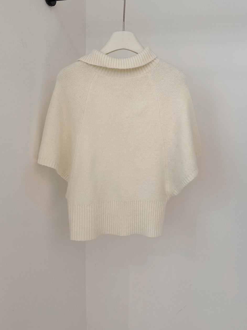 【set】ケープニットトップス×ハイネックトップスセット Q9238