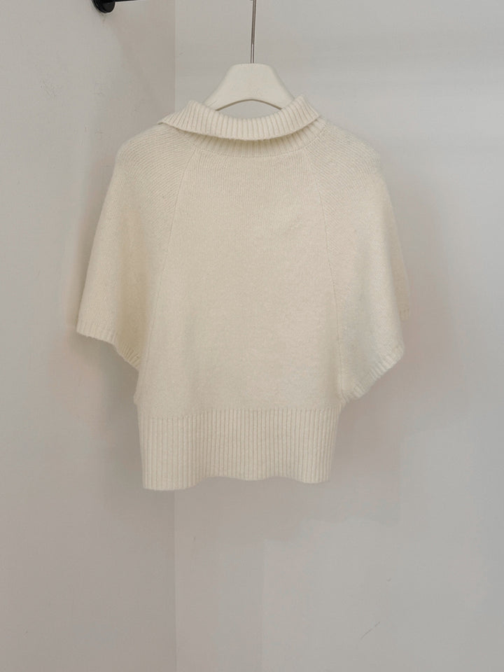 【set】ケープニットトップス×ハイネックトップスセット Q9238