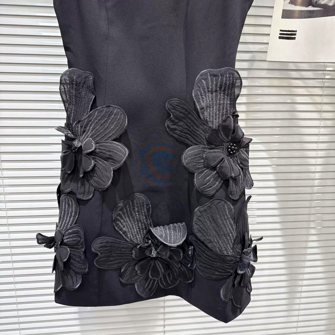 【dress】立体フラワーベストワンピース Q8695
