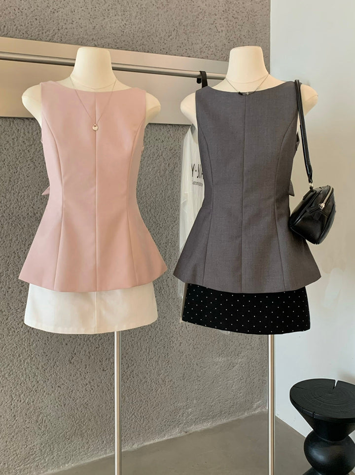 【tops】バックリボンベスト Q8878