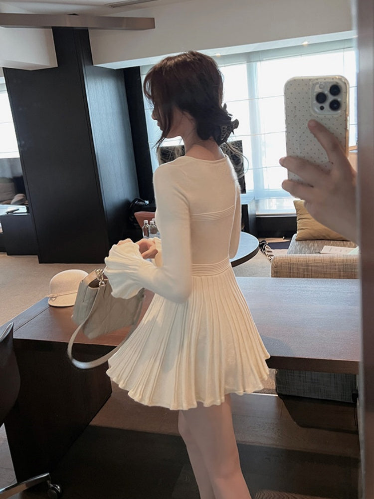 【dress】Aラインニットワンピース Q9323