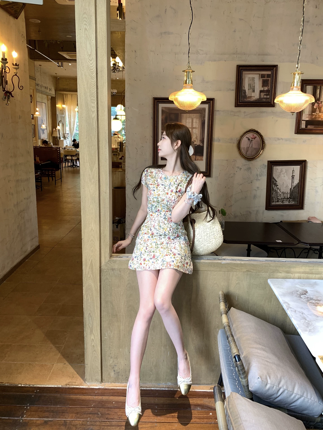 【dress】フラワー柄ワンピース Q8535