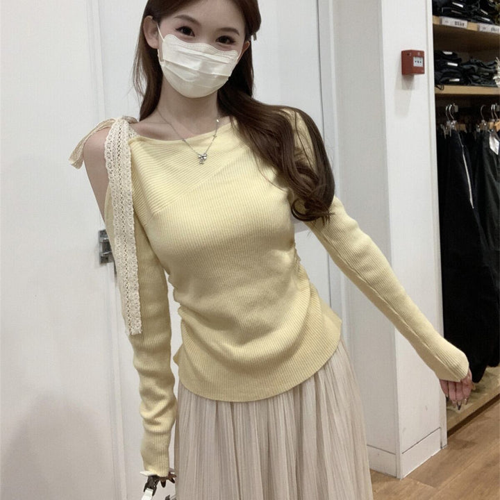 【tops】オフショルダーニットトップス　M27365