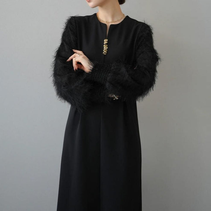【dress】Ⅴネックドッキングワンピース　N2965