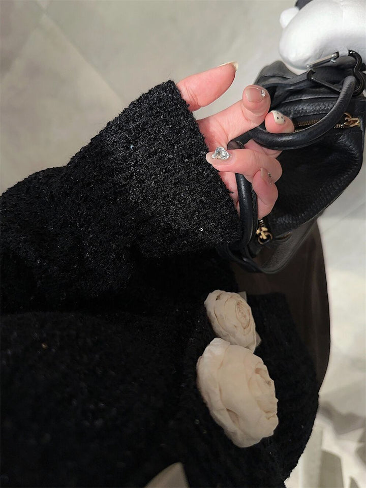 【outer】立体フラワーニットカーデ　M27668