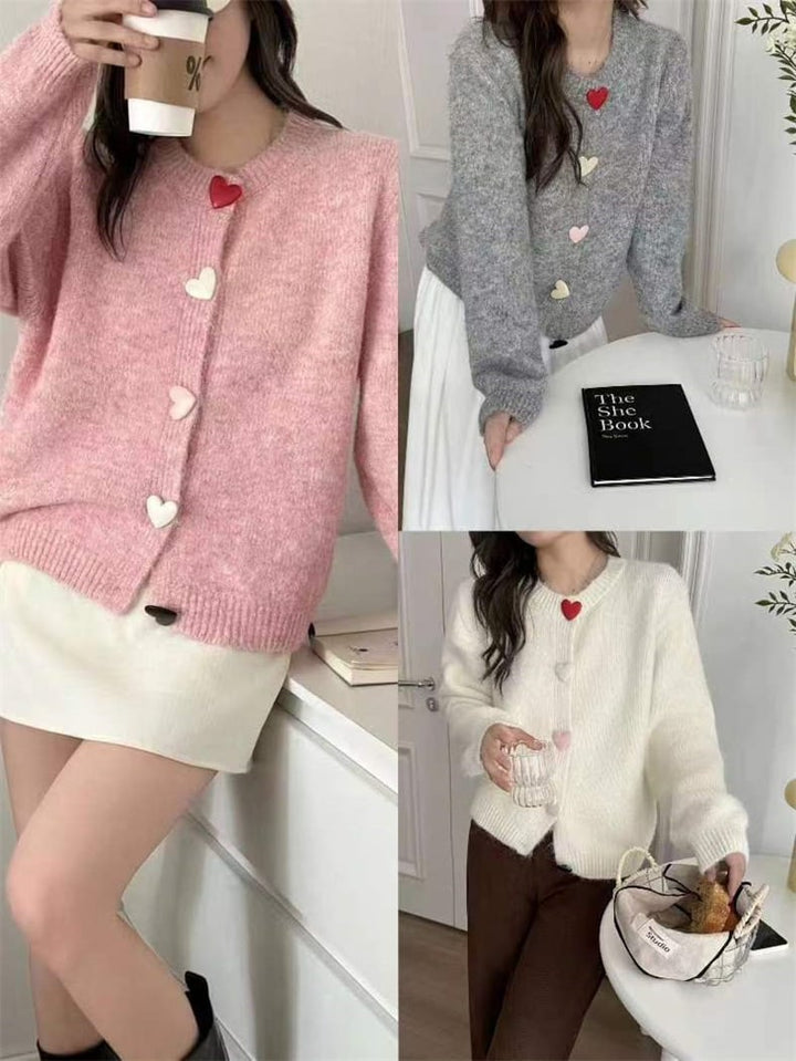 【outer】ボタンデザインニットカーデ　M26740