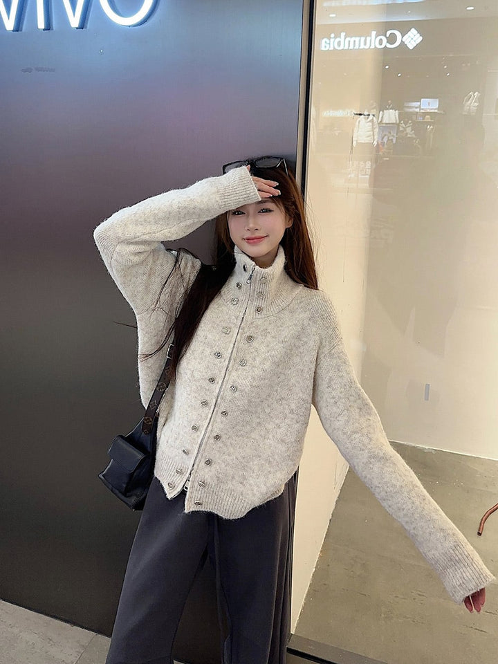 【outer】ファスナーニットカーデ　M28861