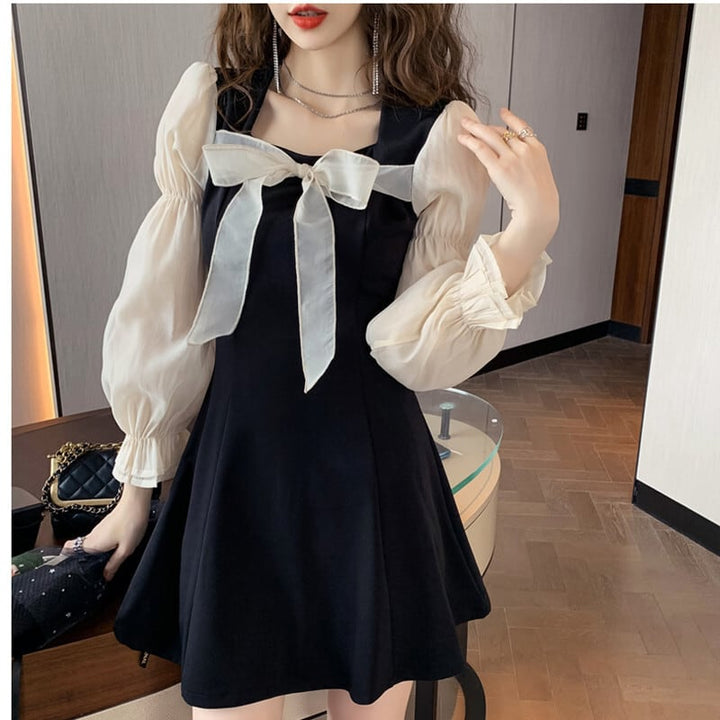 【dress】大人らしい エレガント切り替えデートワンピース　M17360