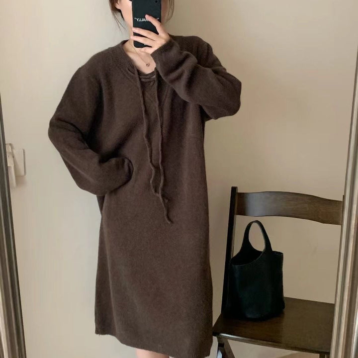 【dress】無地ニットワンピース　M18467