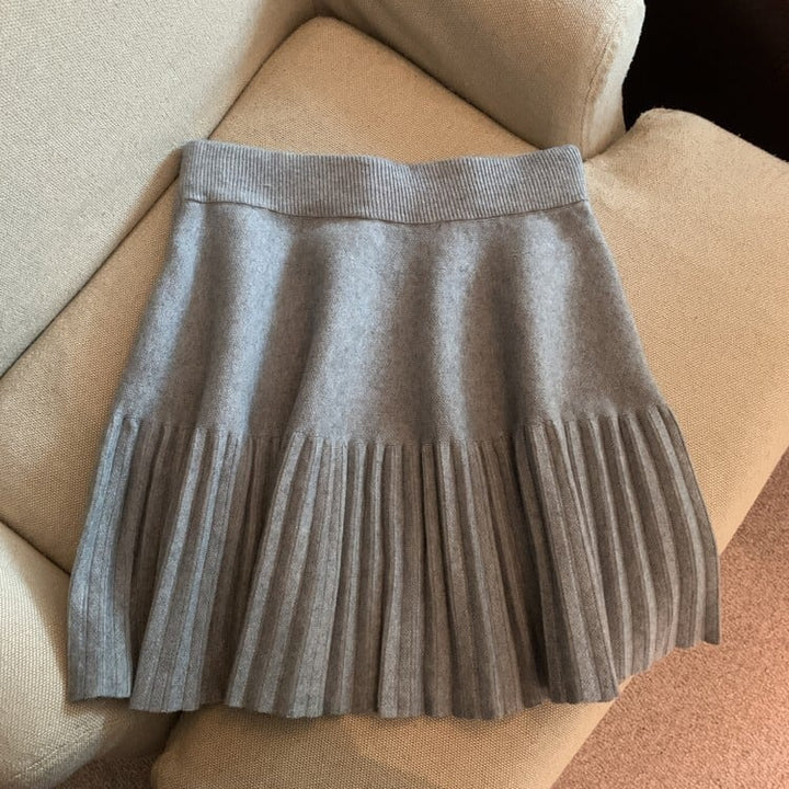【bottoms】プリーツニットスカート　M26614