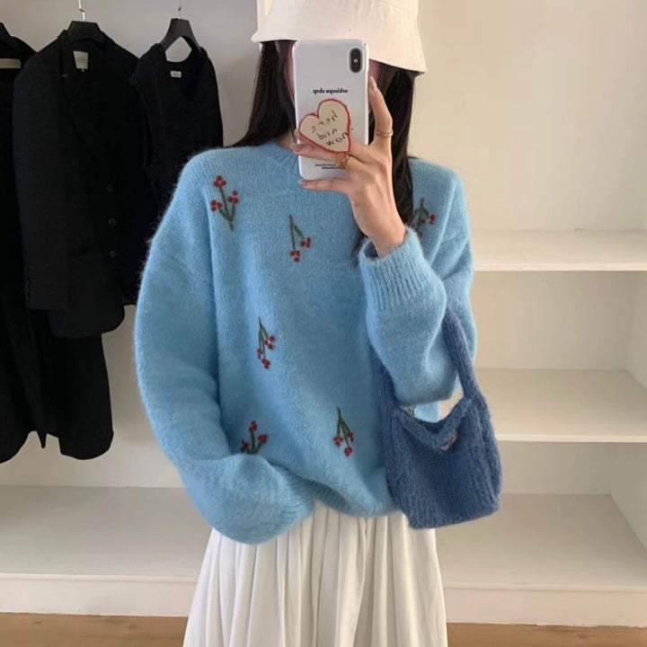 【tops】刺繍ニットセーター　M29042